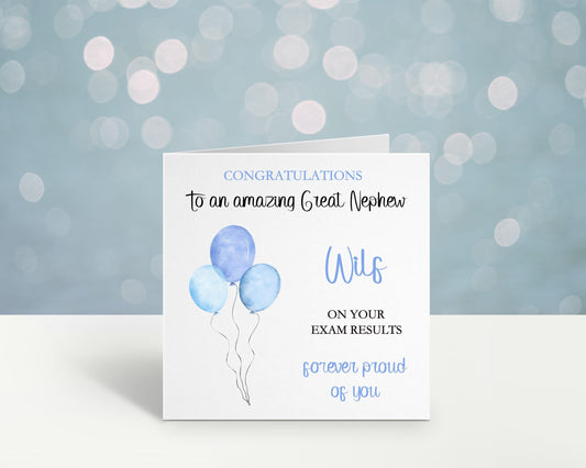 Congratulations On Your Exam Results Card, Well Done Card, Passed Your Exams Card, Great Nephew Congratulations On Your Exams Card