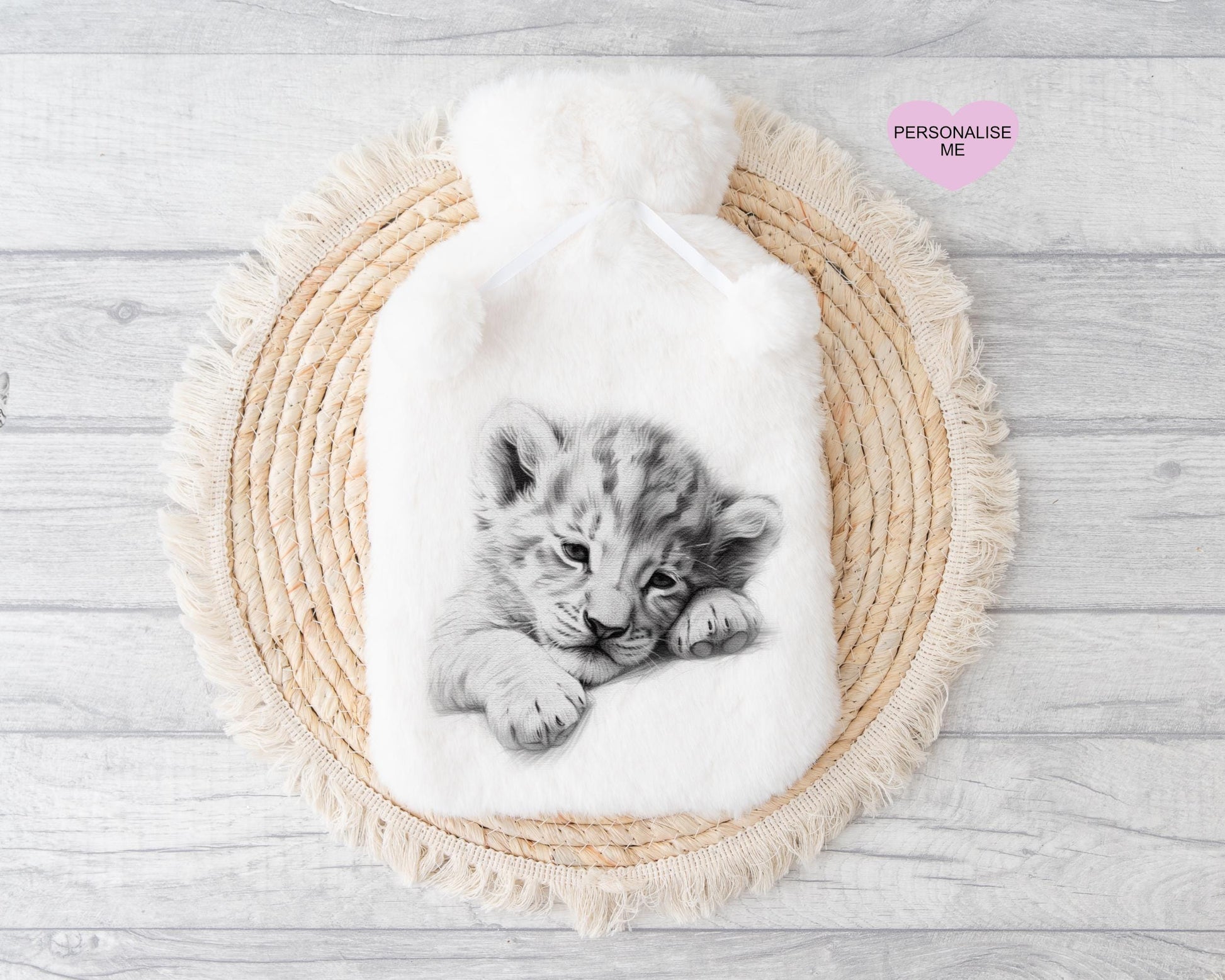 Lion Gift, Hot Water Bottle, Gift For Her, Personalised Hot Water Bottle, Christmas Gift For Friend, Christmas Gift For Him