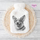 Corgi Cardigan Gift, Personalised Hot Water Bottle, Dog Xmas Gift, Xmas Gift For Dog Lover