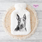 Bull Terrier Gift, Personalised Hot Water Bottle, Dog Xmas Gift, Xmas Gift For Dog Lover