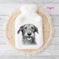 Deerhound Dog Gift, Personalised Hot Water Bottle, Dog Xmas Gift, Xmas Gift For Dog Lover