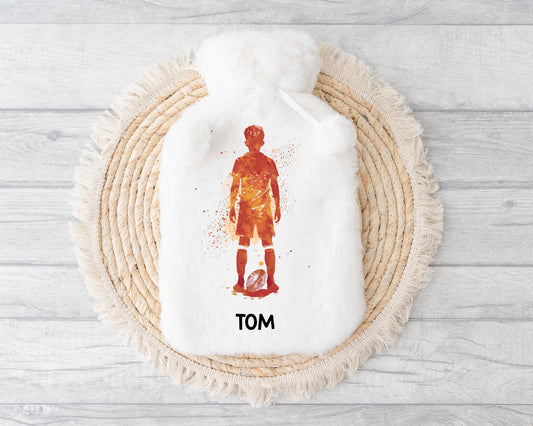 Rugby Personalised Hot Water Bottle, Rugby Gift For Boys, Christmas Gift, Gift For Grandson, Gift For Son, Xmas gift For Nephew