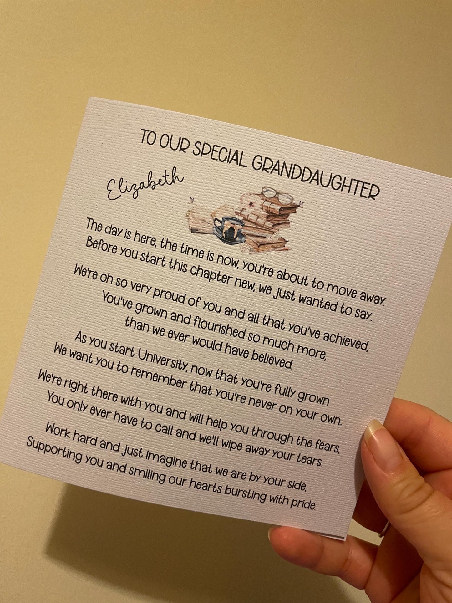 Moving To Uni Card, Personalised Moving To Uni Card, Good Luck Card, Moving To University Card For Granddaughter