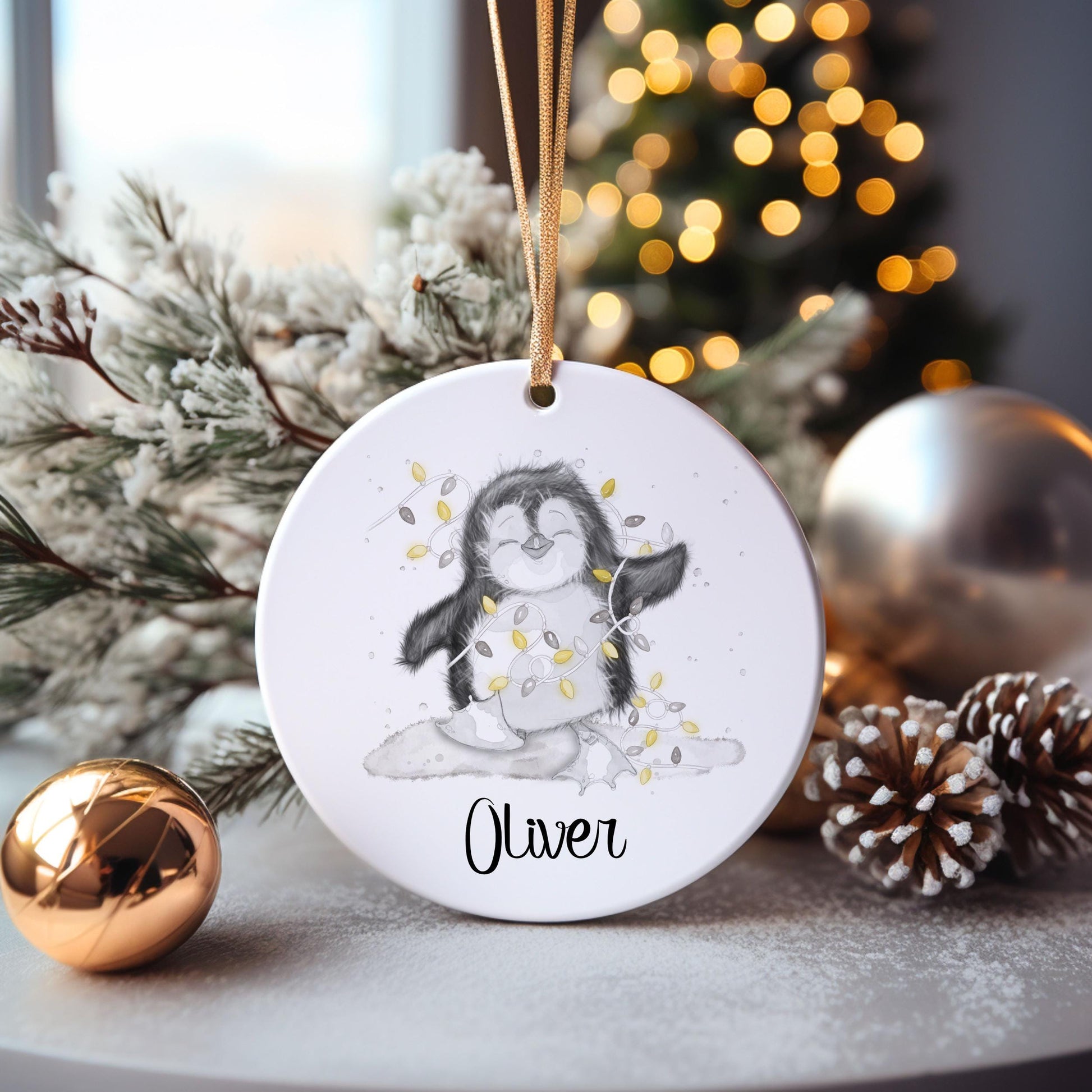 Personalised Bauble, Penguin Christmas Bauble, Christmas Tree Decoration For Grandchild, Christmas Decorations, Christmas Gift, Secret Santa