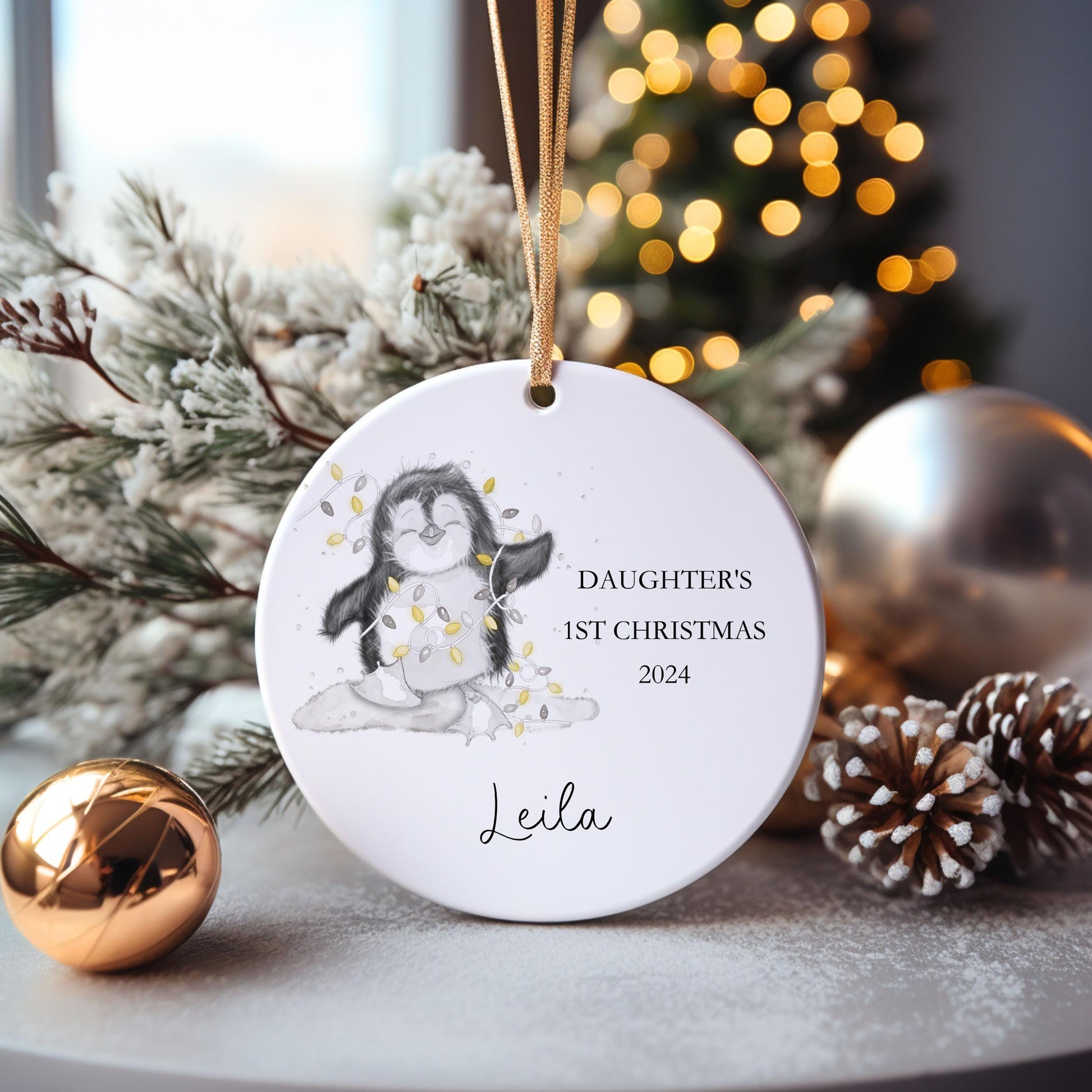 Great Niece's 1st Xmas Bauble, Penguin Christmas Bauble, Christmas Tree Decoration For Grandchild, Christmas Decorations, Christmas Gift