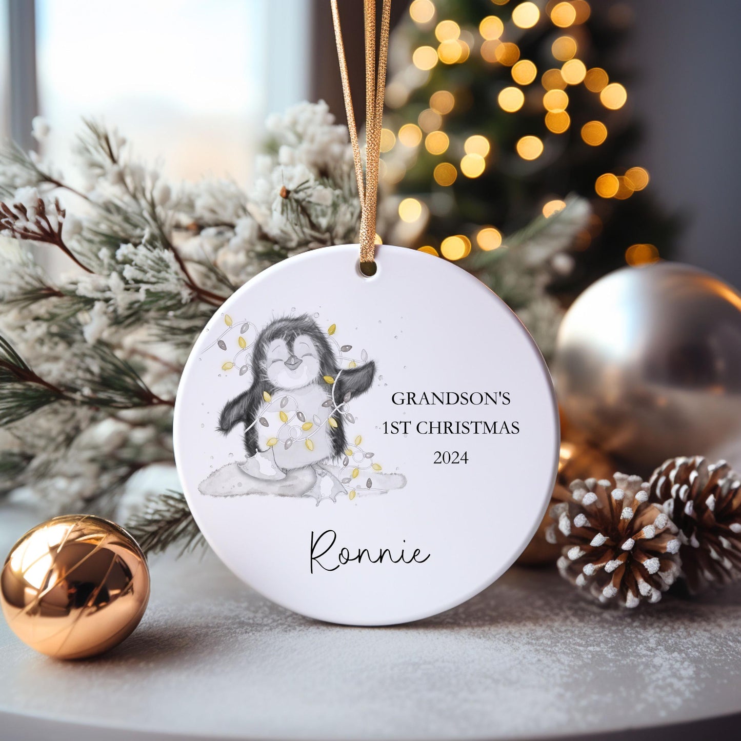 Great Niece's 1st Xmas Bauble, Penguin Christmas Bauble, Christmas Tree Decoration For Grandchild, Christmas Decorations, Christmas Gift