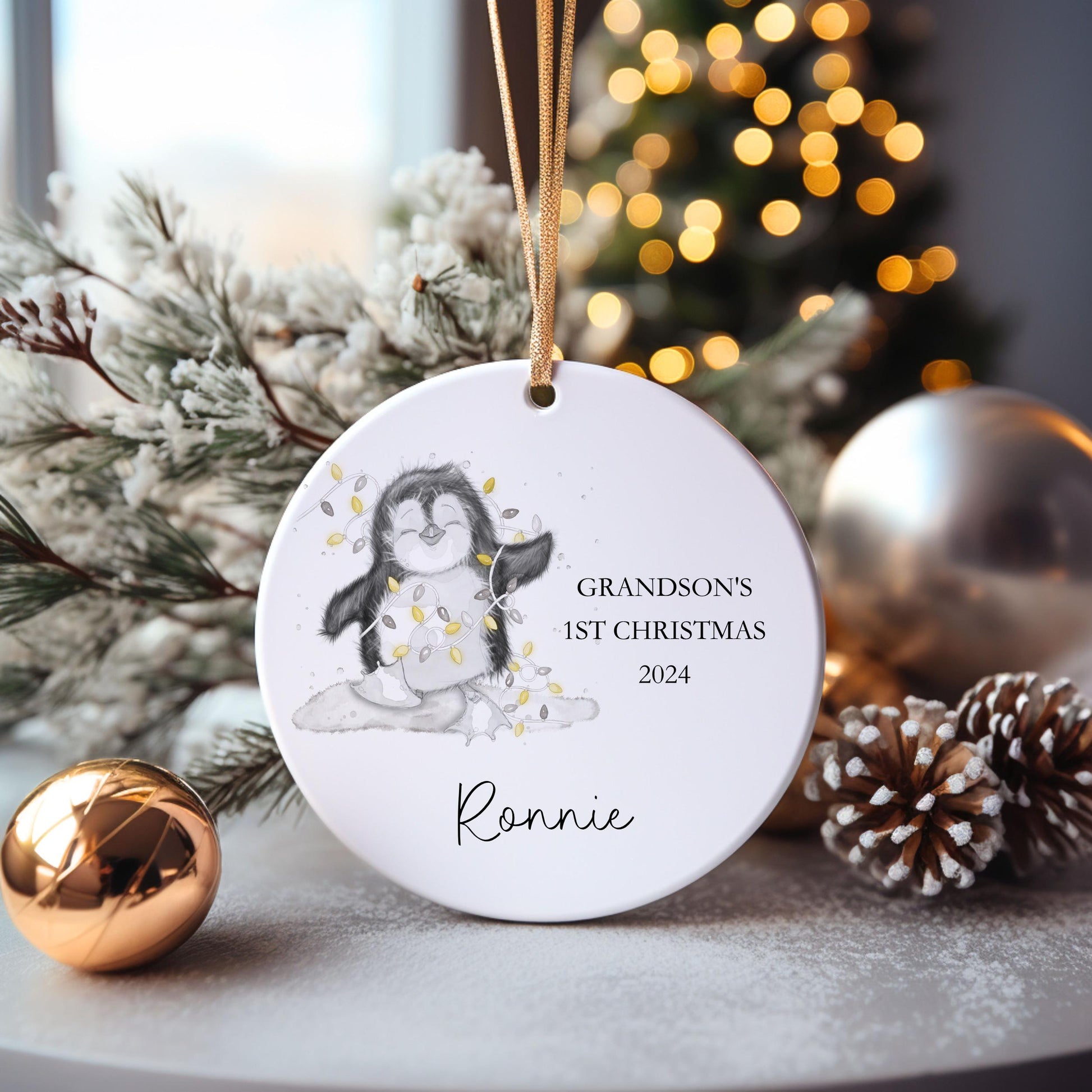Great Niece's 1st Xmas Bauble, Penguin Christmas Bauble, Christmas Tree Decoration For Grandchild, Christmas Decorations, Christmas Gift