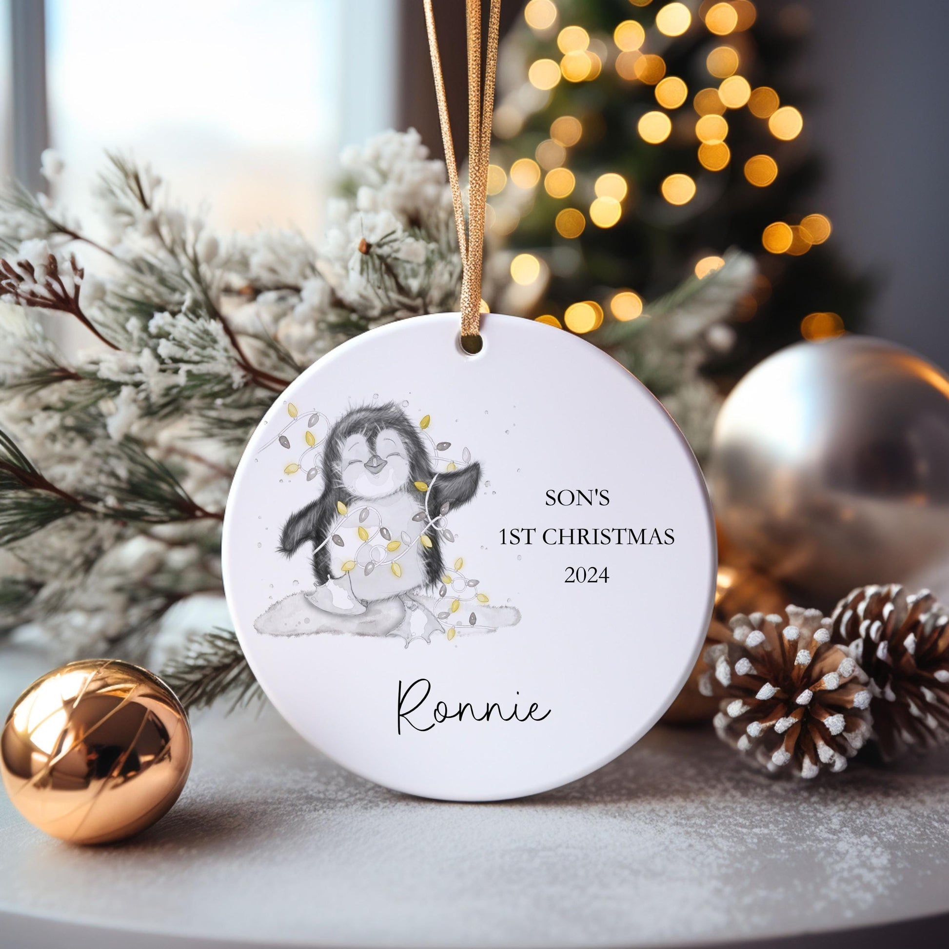 Great Niece's 1st Xmas Bauble, Penguin Christmas Bauble, Christmas Tree Decoration For Grandchild, Christmas Decorations, Christmas Gift