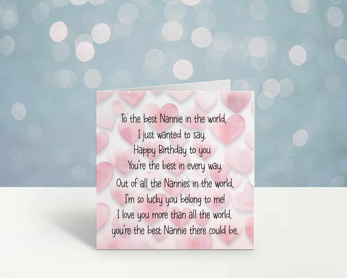 Nannie Birthday Card, Nanny Birthday Card, Personalised Mum Birthday Card For Her, Poem Birthday Card, Card For Grandma, Card For Nanna
