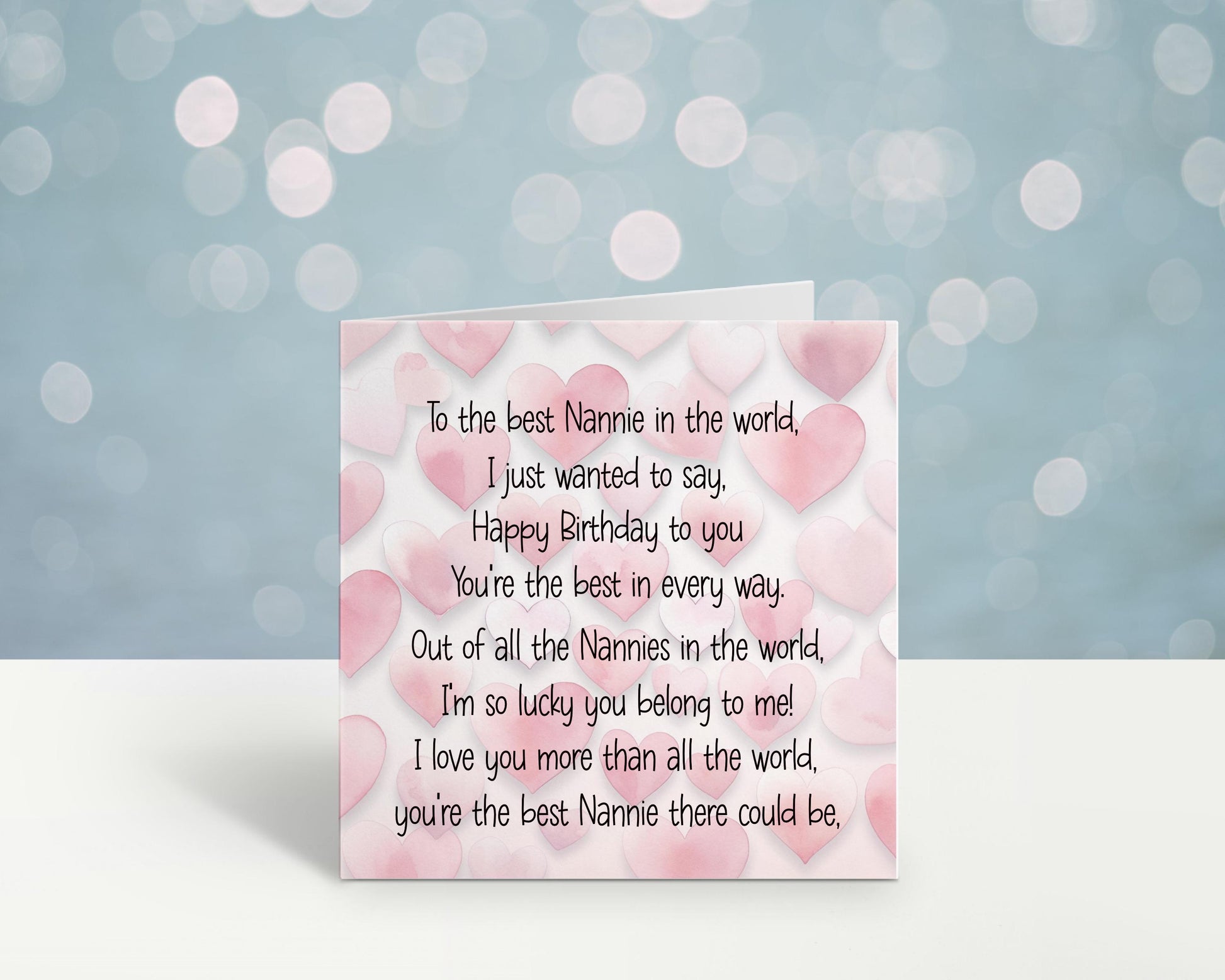 Nannie Birthday Card, Nanny Birthday Card, Personalised Mum Birthday Card For Her, Poem Birthday Card, Card For Grandma, Card For Nanna