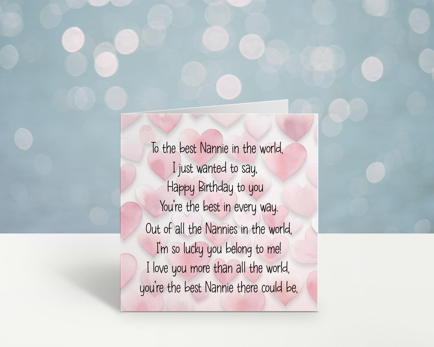 Nannie Birthday Card, Nanny Birthday Card, Personalised Mum Birthday Card For Her, Poem Birthday Card, Card For Grandma, Card For Nanna
