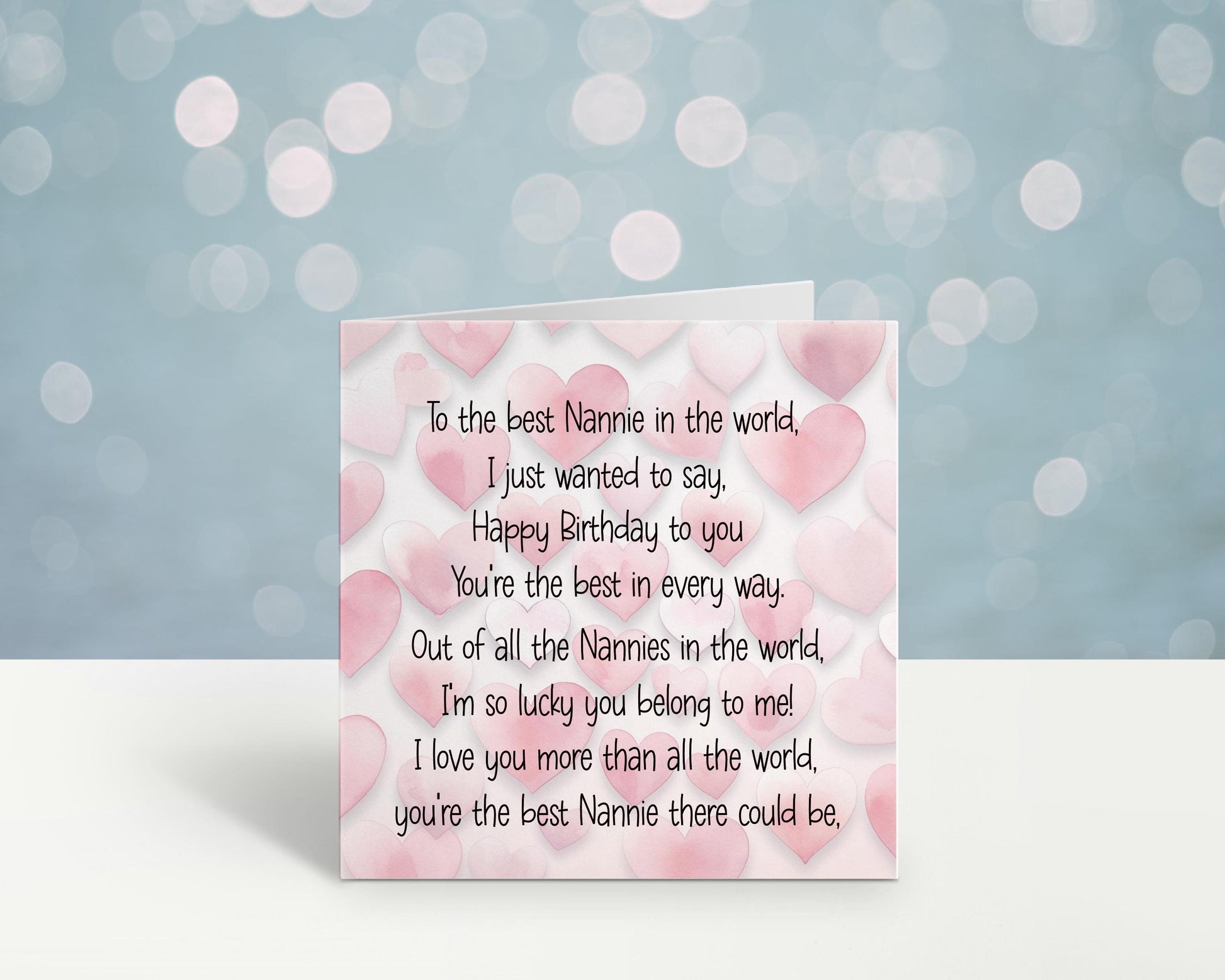 Nannie Birthday Card, Nanny Birthday Card, Personalised Mum Birthday Card For Her, Poem Birthday Card, Card For Grandma, Card For Nanna