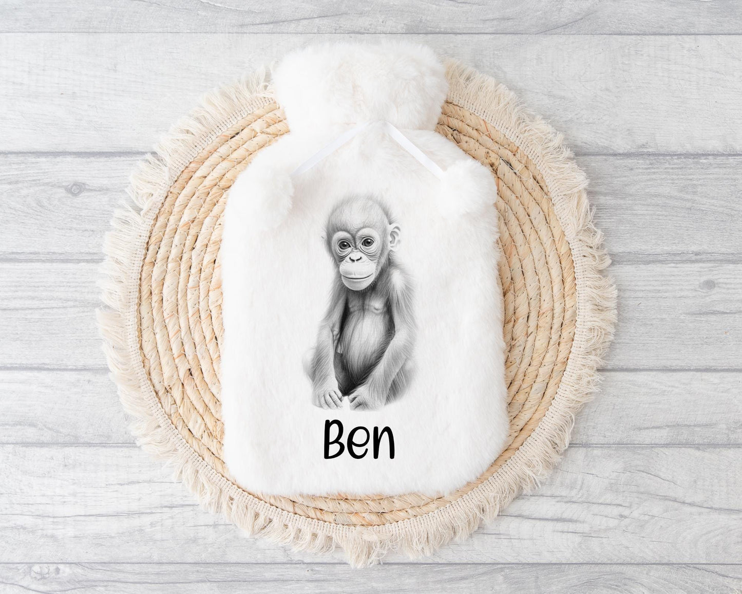 Hot Water Bottle, Hot Water Bottle Cover, Orangutang Design Hot Water Bottle, Hot Water Bottle Gift Set
