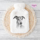 Greyhound Gift, Personalised Hot Water Bottle, Dog Xmas Gift, Xmas Gift For Dog Lover, Greyhound Hot Water Bottle