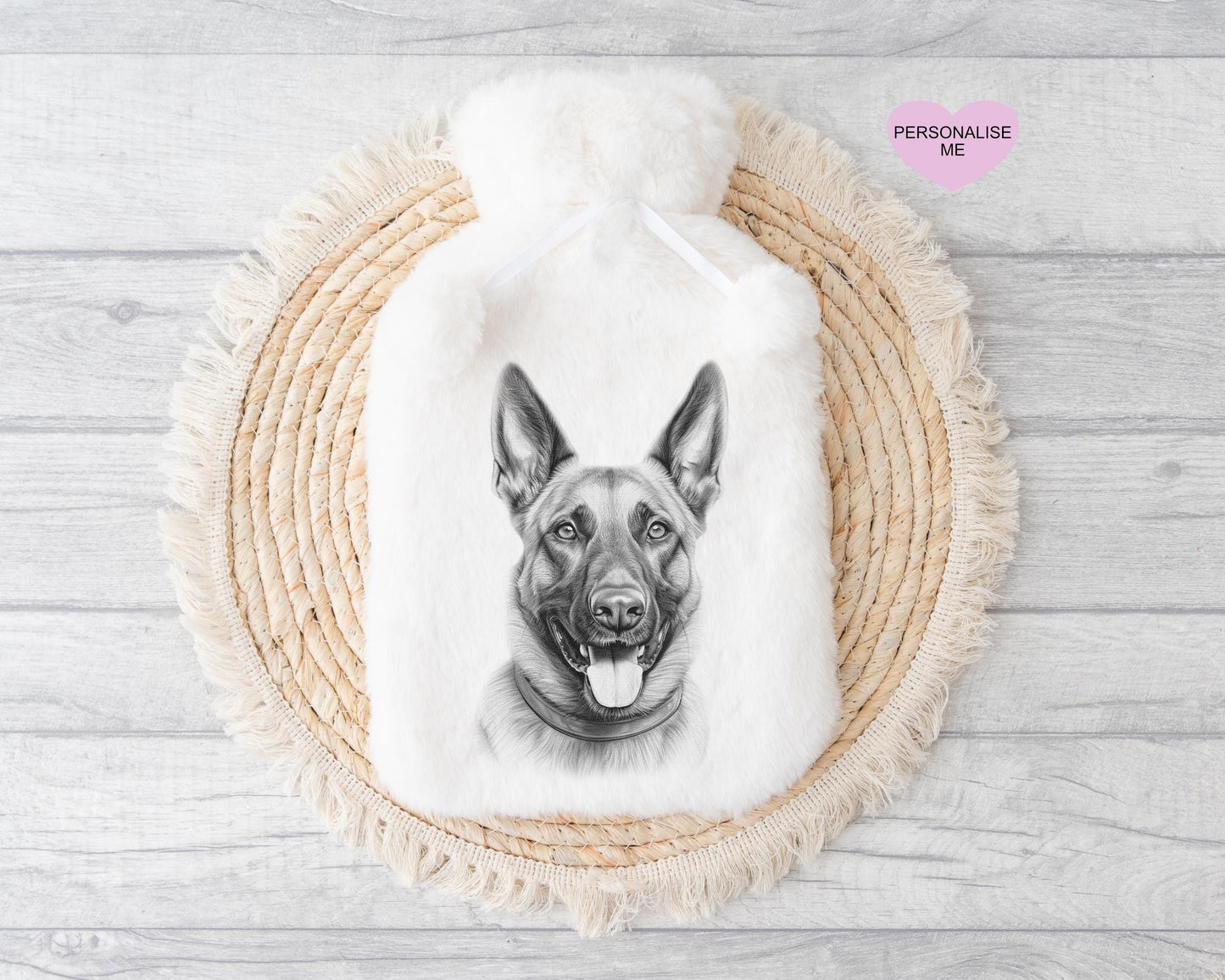Belgian Malinois Gift, Personalised Hot Water Bottle, Dog Xmas Gift, Xmas Gift For Dog Lover