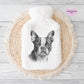 Boston Terrier Gift, Personalised Hot Water Bottle, Dog Xmas Gift, Xmas Gift For Dog Lover
