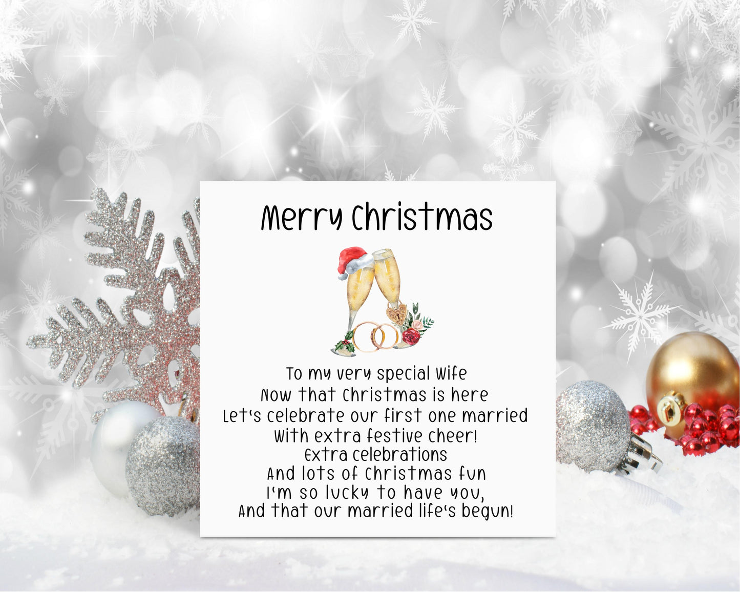 Husband Christmas Card, 1st Christmas Married Card For Husband, 1st Xmas Married Card, Personalised Christmas Card