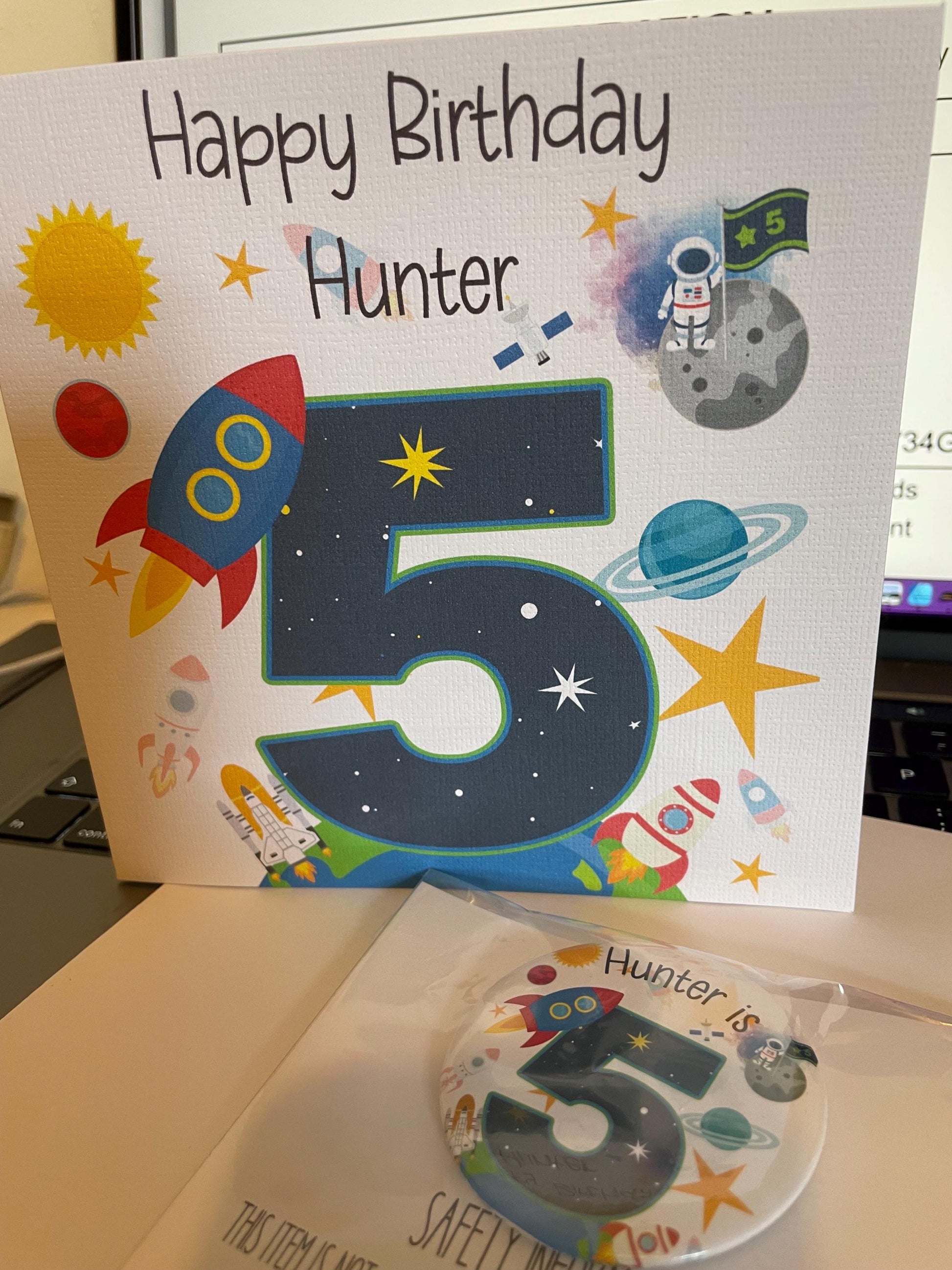 Kids Birthday Badge, Birthday Badge For Kids, Any Age Birthday Badge, Rocket Badge, Badge For Boys, Badge For Girls