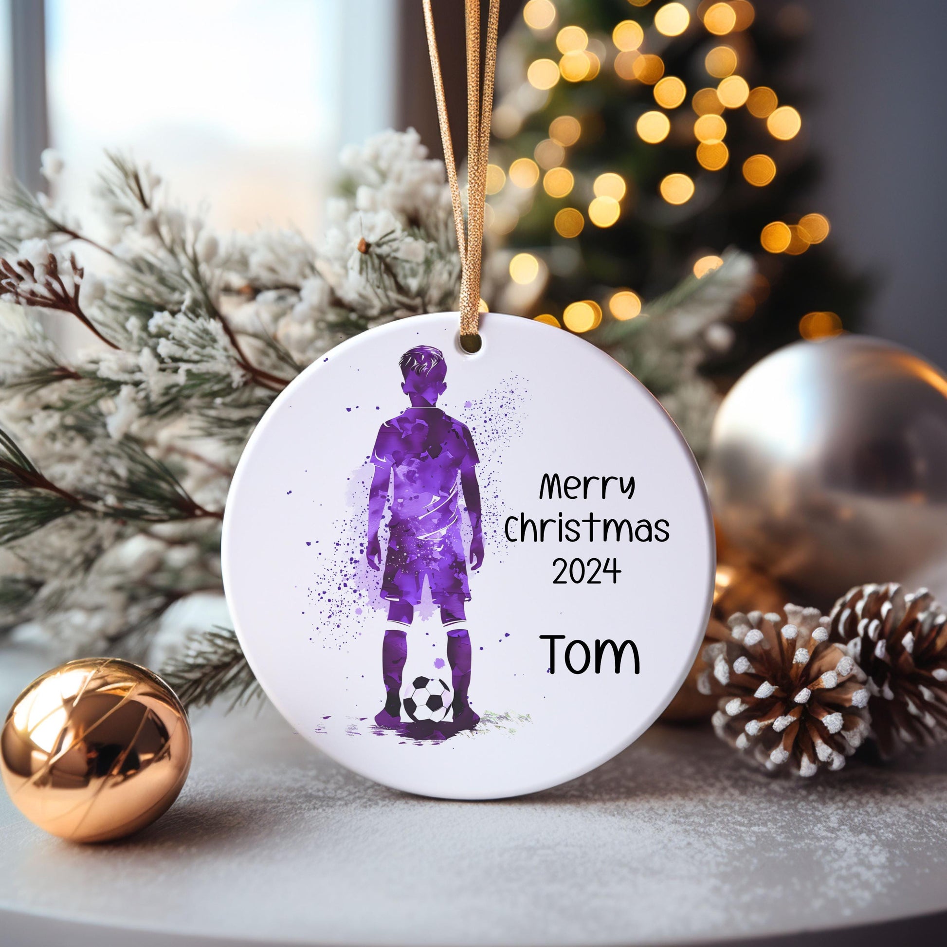 Personalised Football Bauble, Football Christmas Bauble, Christmas Tree Decoration For Grandchild, Christmas Decorations, Christmas Gift