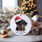 Rottweiler Christmas Bauble, Personalised Pet Dog Christmas Tree Decoration, Gift For Dog Family, Dog Lover, Santa Dog Bauble