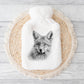 Fox Hot Water Bottle, Fox Design Hot Water Bottle, Christmas Gift, Fluffy Hot Water Bottle