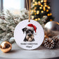 Miniature Schnauzer Dog Bauble, Personalised Pet Dog Christmas Tree Decoration, Gift For Dog Family, Dog Lover, Santa Dog Bauble