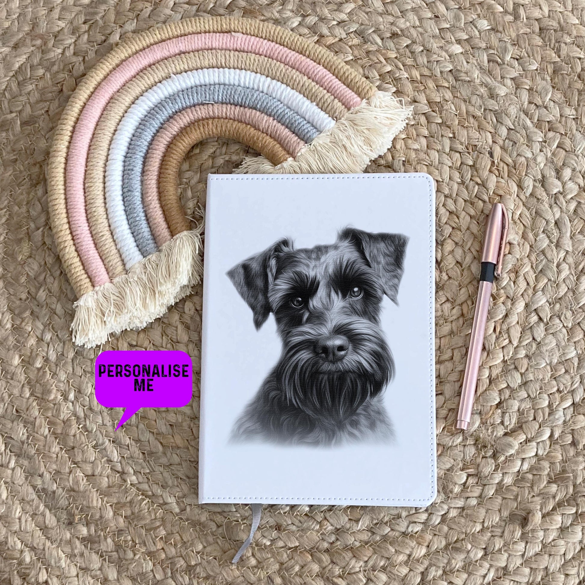 Miniature Schnauzer Notebook, Personalised Notebook, Personalised Gift For Her Or Him, Journal, Pet Notebook, Dog Gift