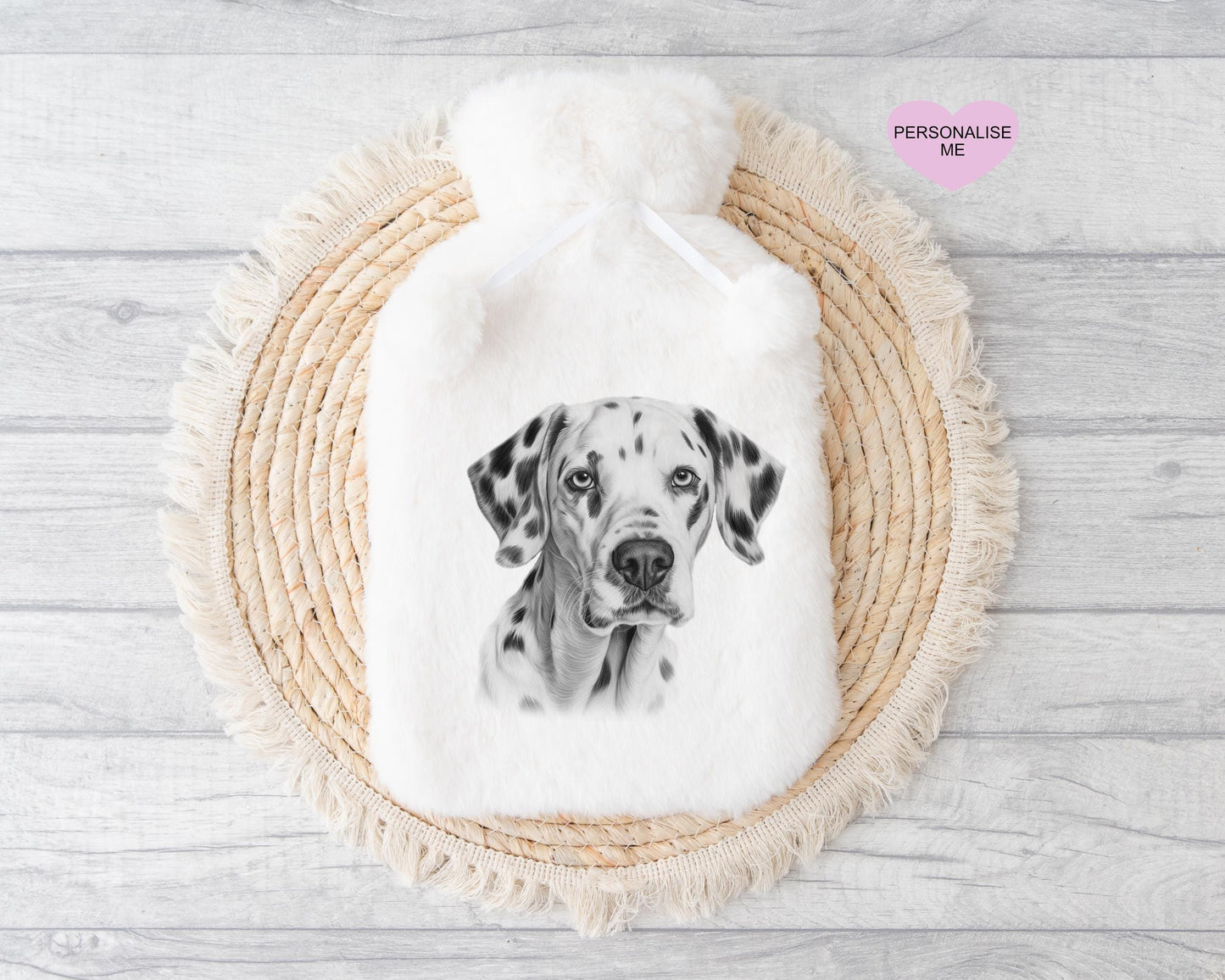 Dalmatian Hot Water Bottle Gift, Personalised Hot Water Bottle, Dog Xmas Gift, Xmas Gift For Dog Lover, Dalmatian Xmas Gifts