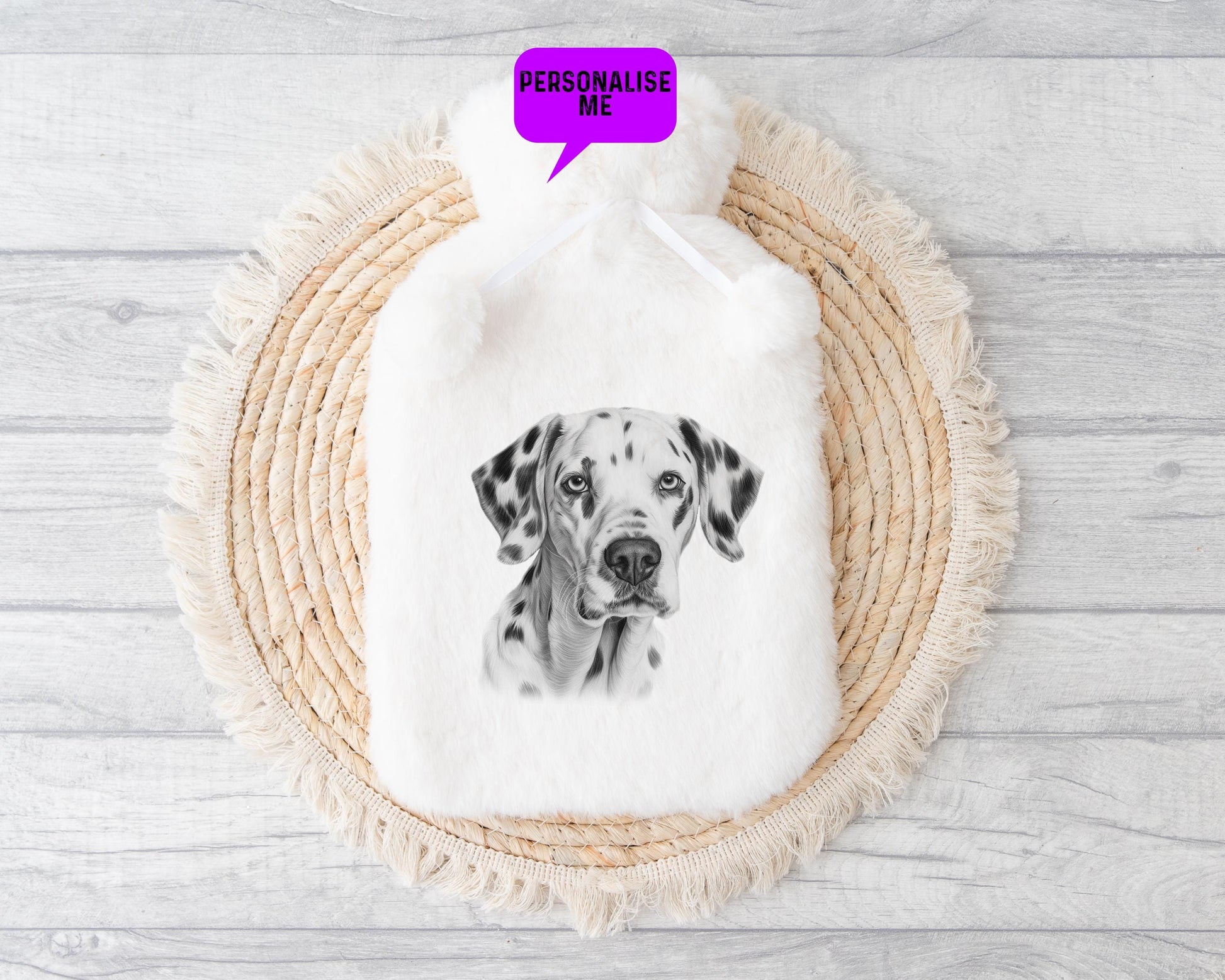 Dalmatian Hot Water Bottle Gift, Personalised Hot Water Bottle, Dog Xmas Gift, Xmas Gift For Dog Lover, Dalmatian Xmas Gifts