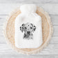 Dalmatian Hot Water Bottle Gift, Personalised Hot Water Bottle, Dog Xmas Gift, Xmas Gift For Dog Lover, Dalmatian Xmas Gifts
