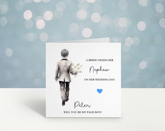 Page Boy Proposal Card, Page Boy Card For Nephew, Will You Be My Page Boy, Personalised Page Boy Card