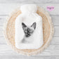 Siamese Cat Hot Water Bottle, Gift For Her, Personalised Hot Water Bottle, Christmas Gift For Friend, Christmas Gift For Him,