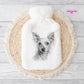 Chinese Crested Hairless Dog Gift, Personalised Hot Water Bottle, Dog Xmas Gift, Xmas Gift For Dog Lover