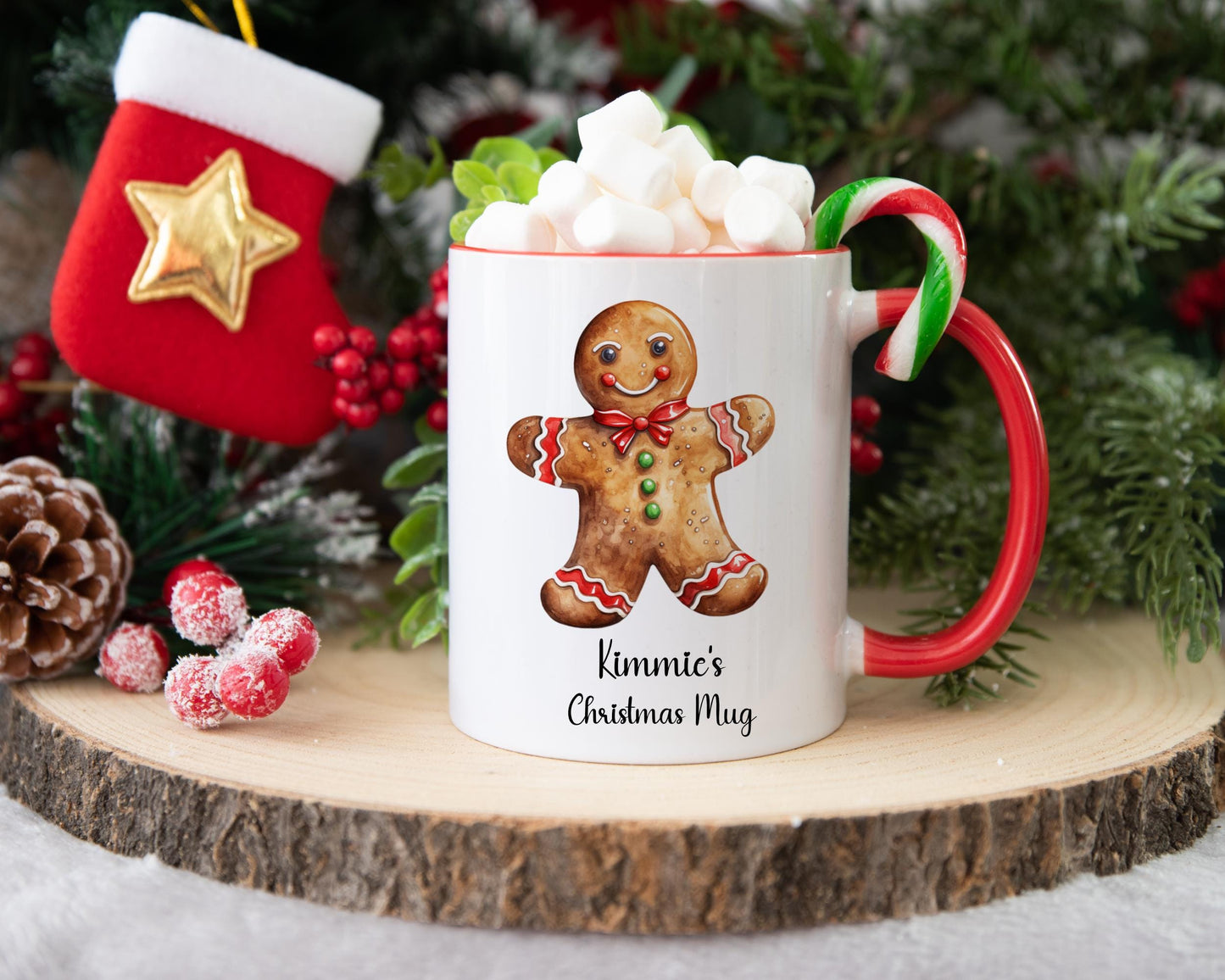 Christmas Gingerbread Mug, Personalised Gingerbread Mug, Christmas Hot Chocolate Mug, Xmas Gift For Her, Xmas Gift For Man, Stocking Filler