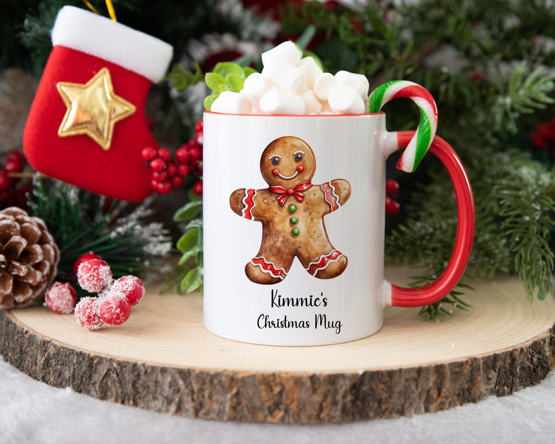 Christmas Gingerbread Mug, Personalised Gingerbread Mug, Christmas Hot Chocolate Mug, Xmas Gift For Her, Xmas Gift For Man, Stocking Filler