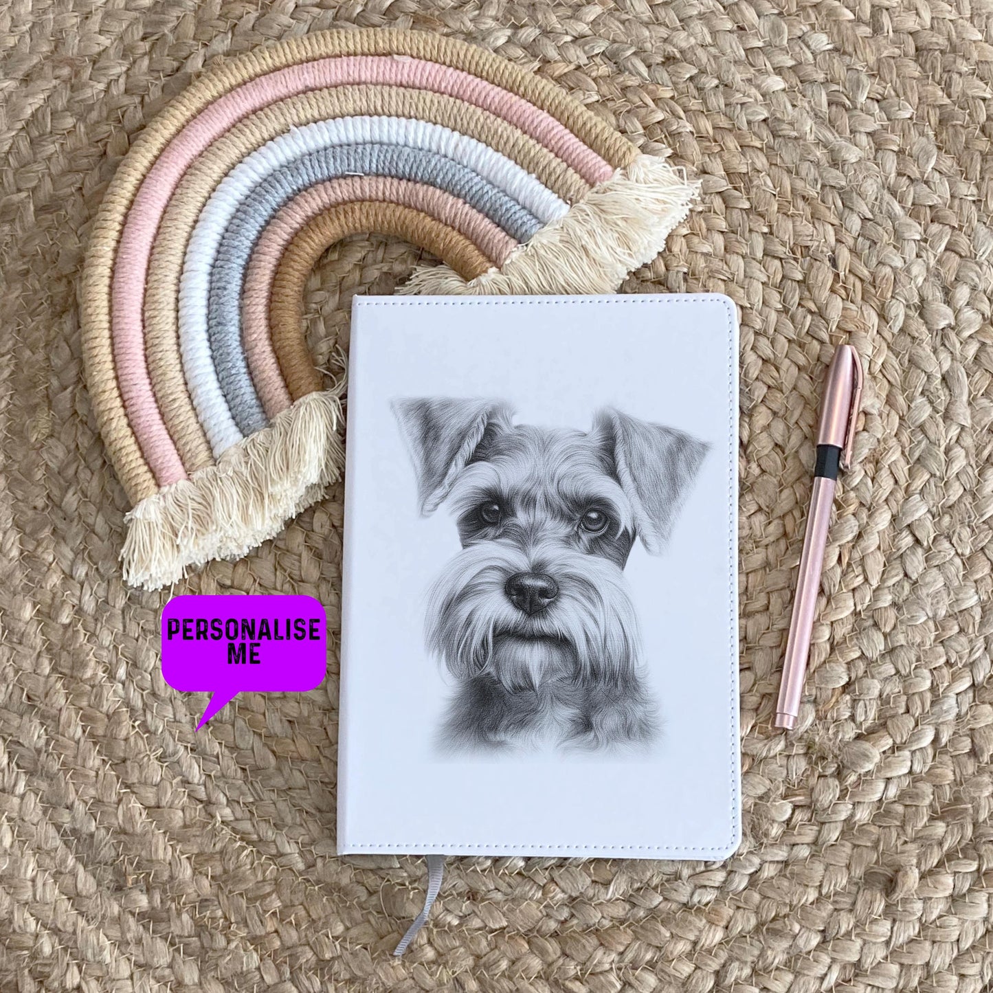 Miniature Schnauzer Notebook, Personalised Notebook, Personalised Gift For Her Or Him, Journal, Pet Notebook, Dog Gift