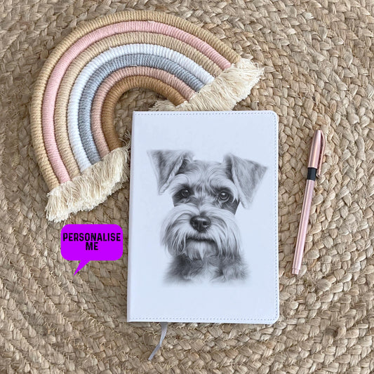 Miniature Schnauzer Notebook, Personalised Notebook, Personalised Gift For Her Or Him, Journal, Pet Notebook, Dog Gift
