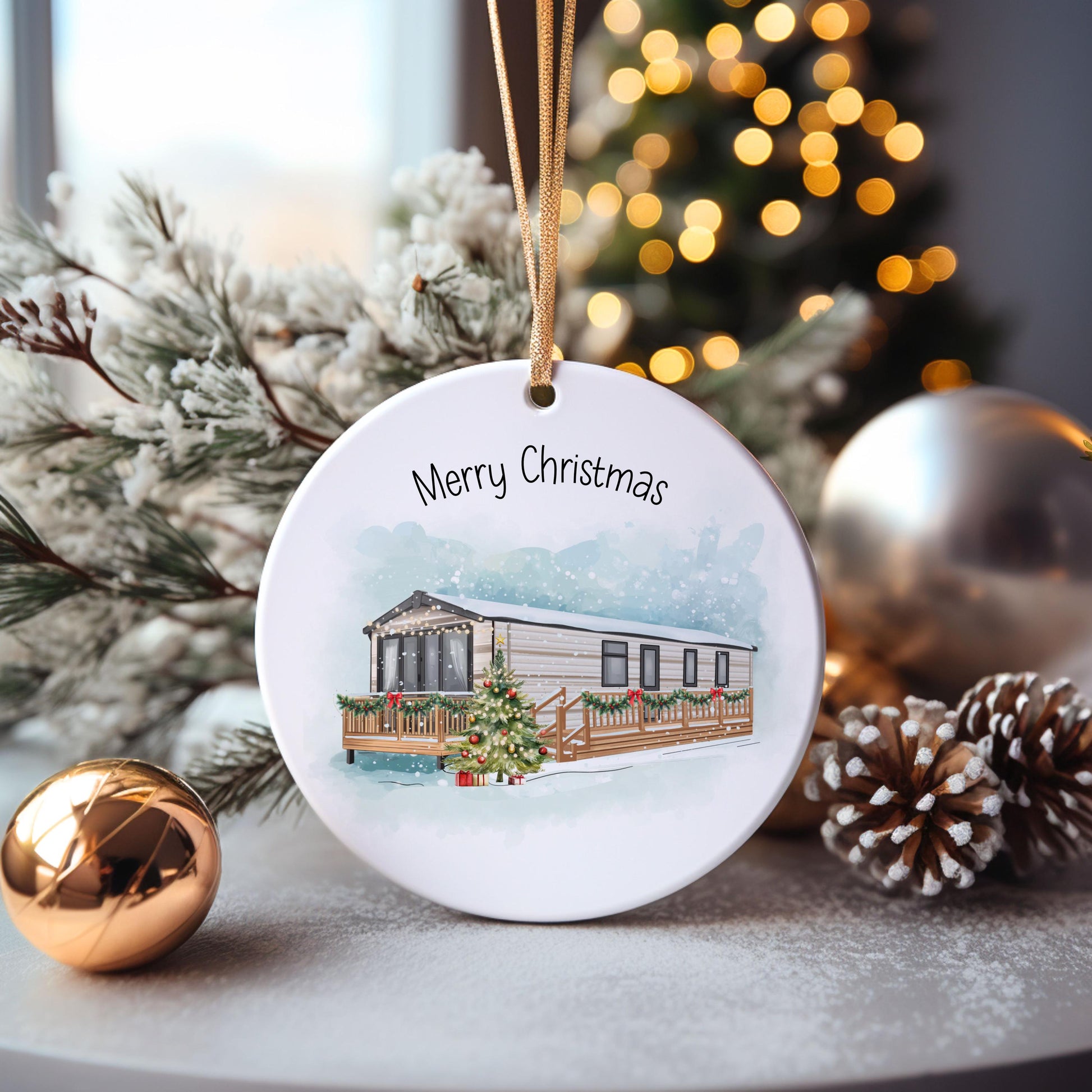 Caravan Bauble, Christmas Caravan Bauble, Personalised Caravan Tree Decoration, Christmas In The Caravan