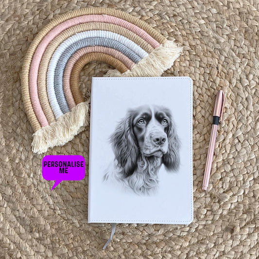 Springer Spaniel Notebook, Personalised Notebook, Personalised Gift For Her Or Him, Journal, Pet Notebook, Dog Gift