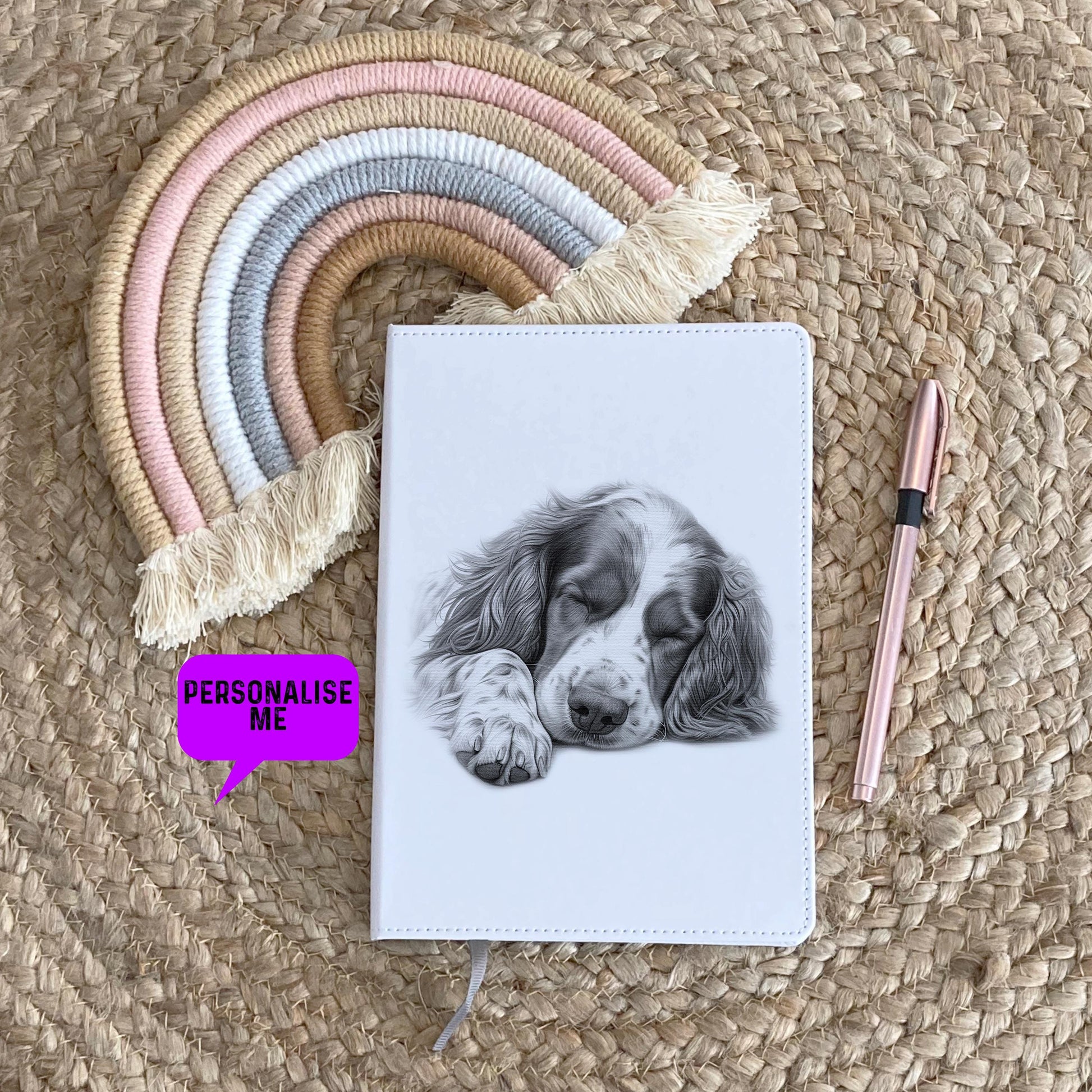 Springer Spaniel Notebook, Personalised Notebook, Personalised Gift For Her Or Him, Journal, Pet Notebook, Dog Gift