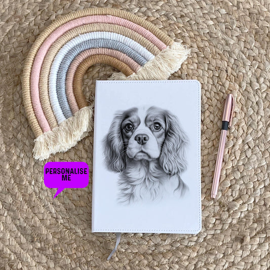 Cavalier King Charles Spaniel Notebook, Personalised Notebook, Personalised Gift For Her Or Him, Journal, Pet Notebook, Dog Gift