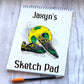 Football Design Sketch Pad, Personalised Football Sketch Pad, Granddaughter Gift, Stocking Filler, Kids Drawing Book, Grandson Gift