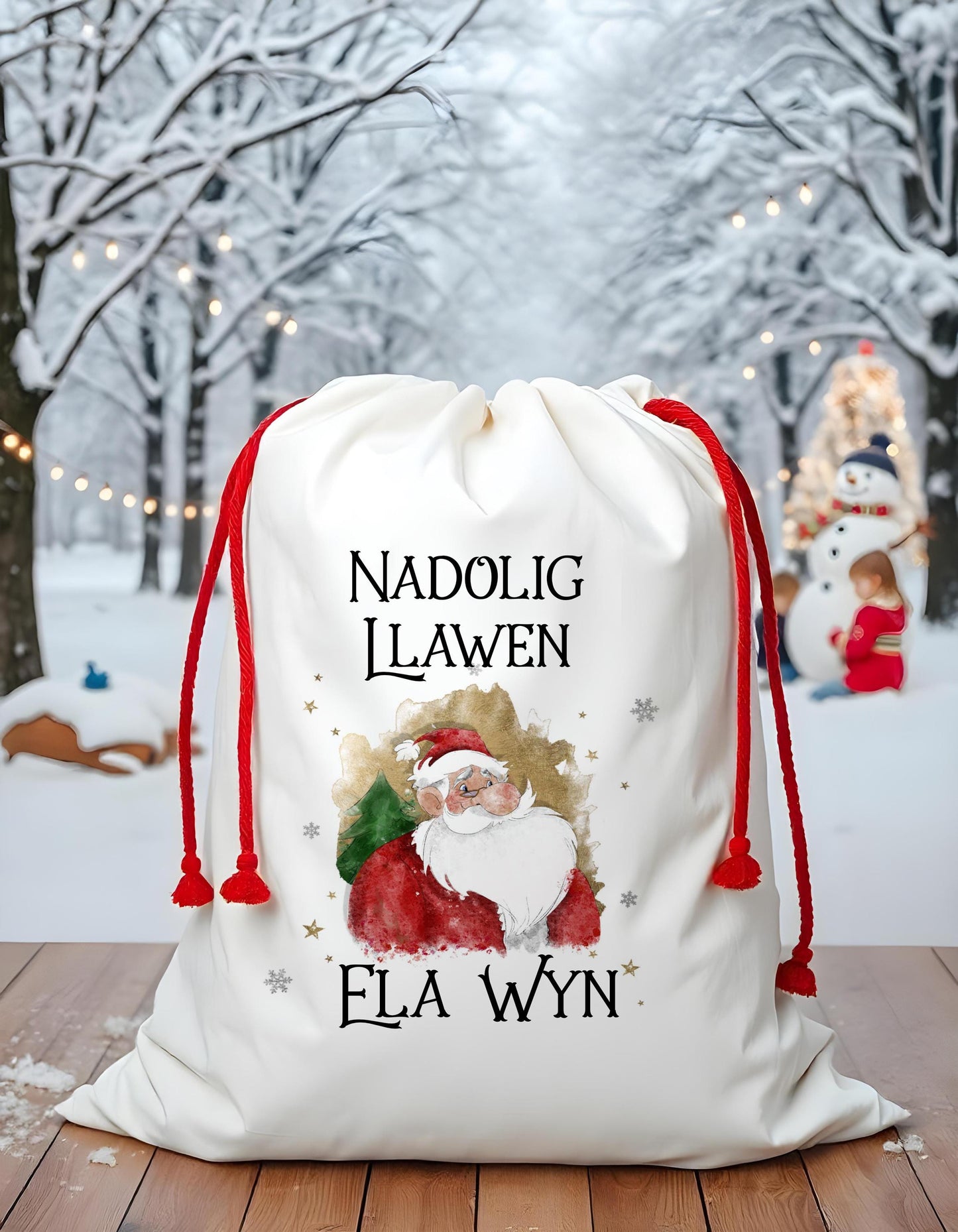 Nadolig Llawen Sack, Extra Large Christmas Present Sack, Personalised Nadolig Llawen Stocking, Father Christmas Sack, Santa Present Sack