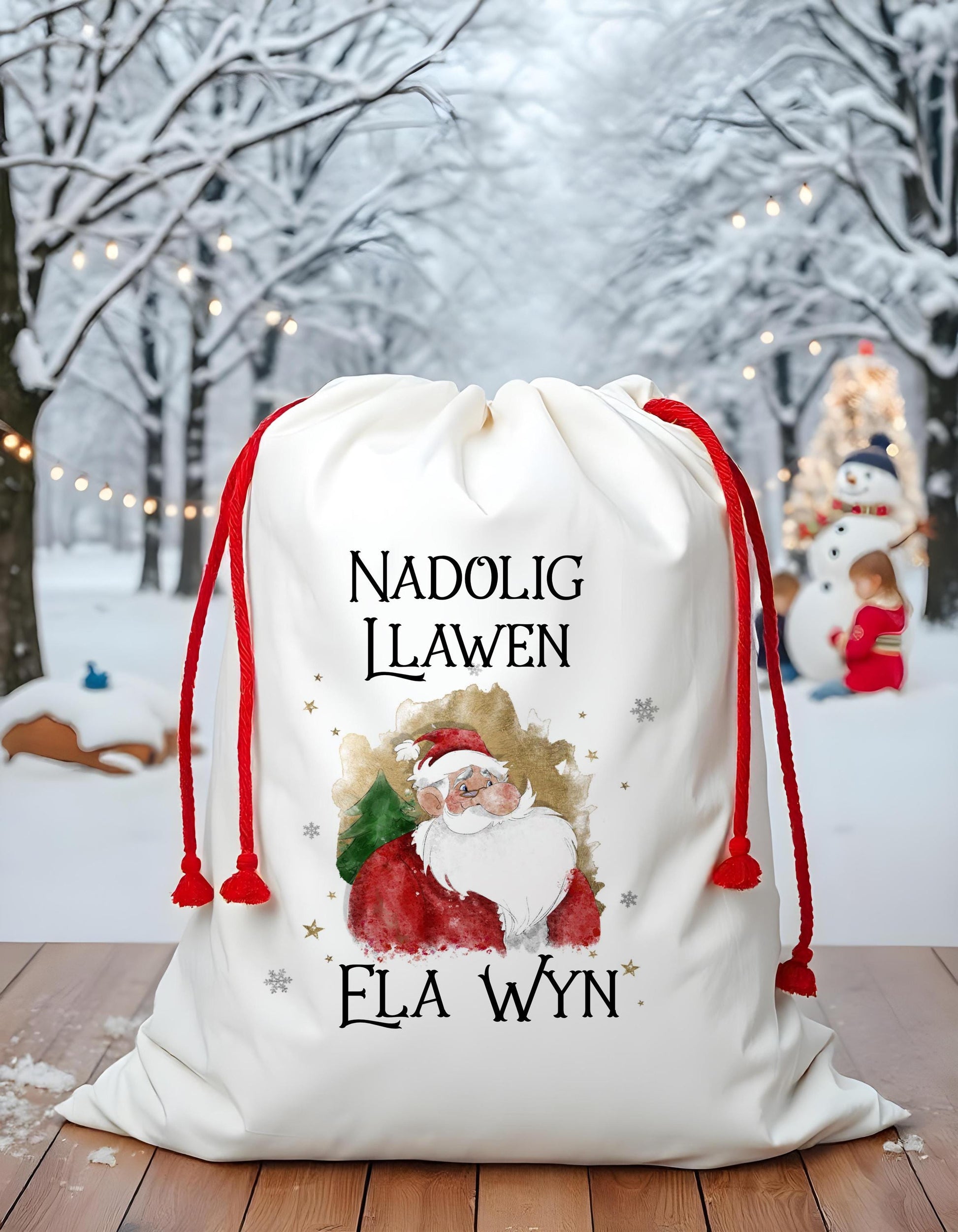 Nadolig Llawen Sack, Extra Large Christmas Present Sack, Personalised Nadolig Llawen Stocking, Father Christmas Sack, Santa Present Sack