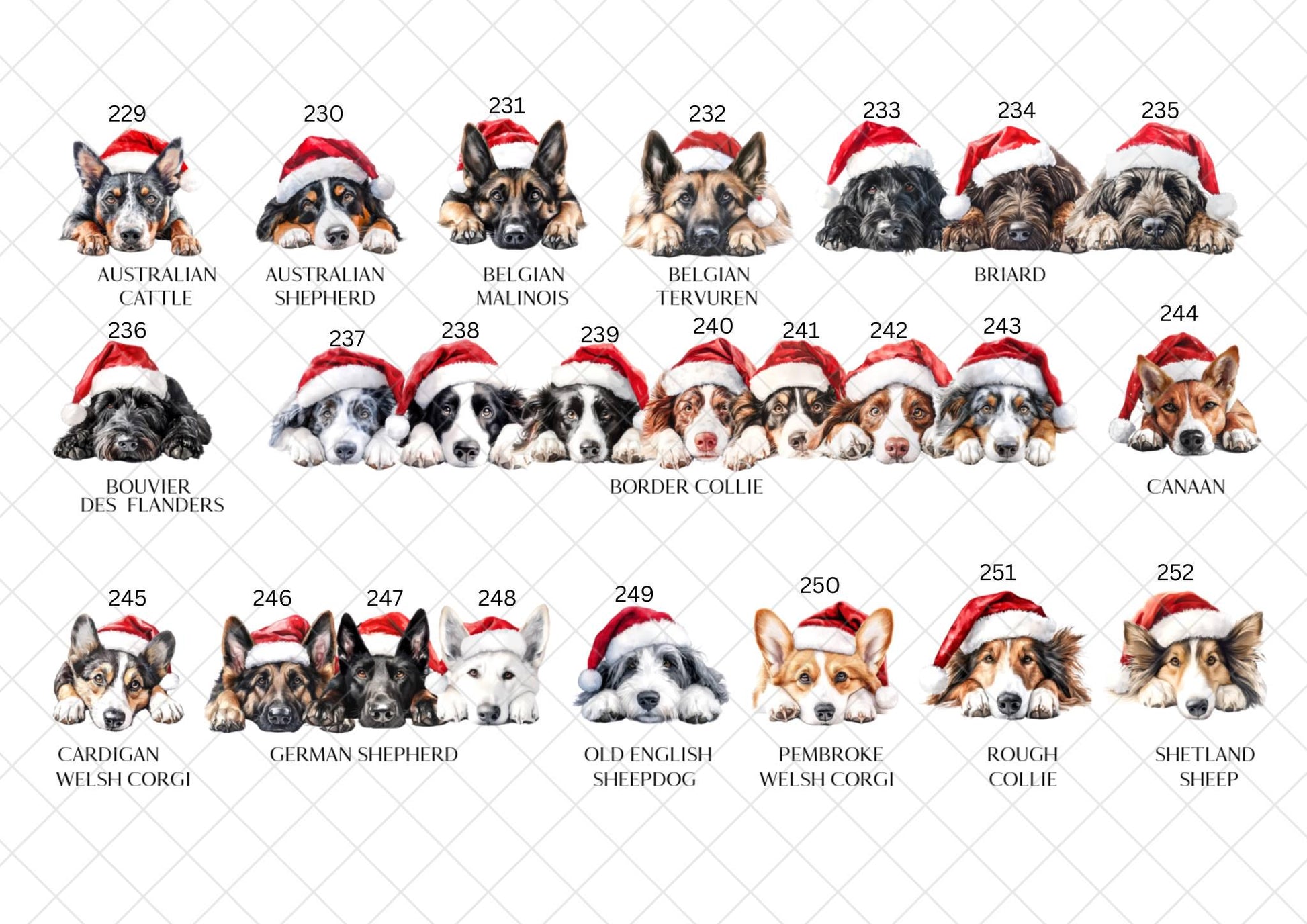 Dog Santa Sack, Christmas Present Sack, Personalised Stocking, Father Christmas Sack, Santa Present Sack, Lots of Different Breeds Available