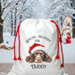 Dog Santa Sack, Christmas Present Sack, Personalised Stocking, Father Christmas Sack, Santa Present Sack, Lots of Different Breeds Available