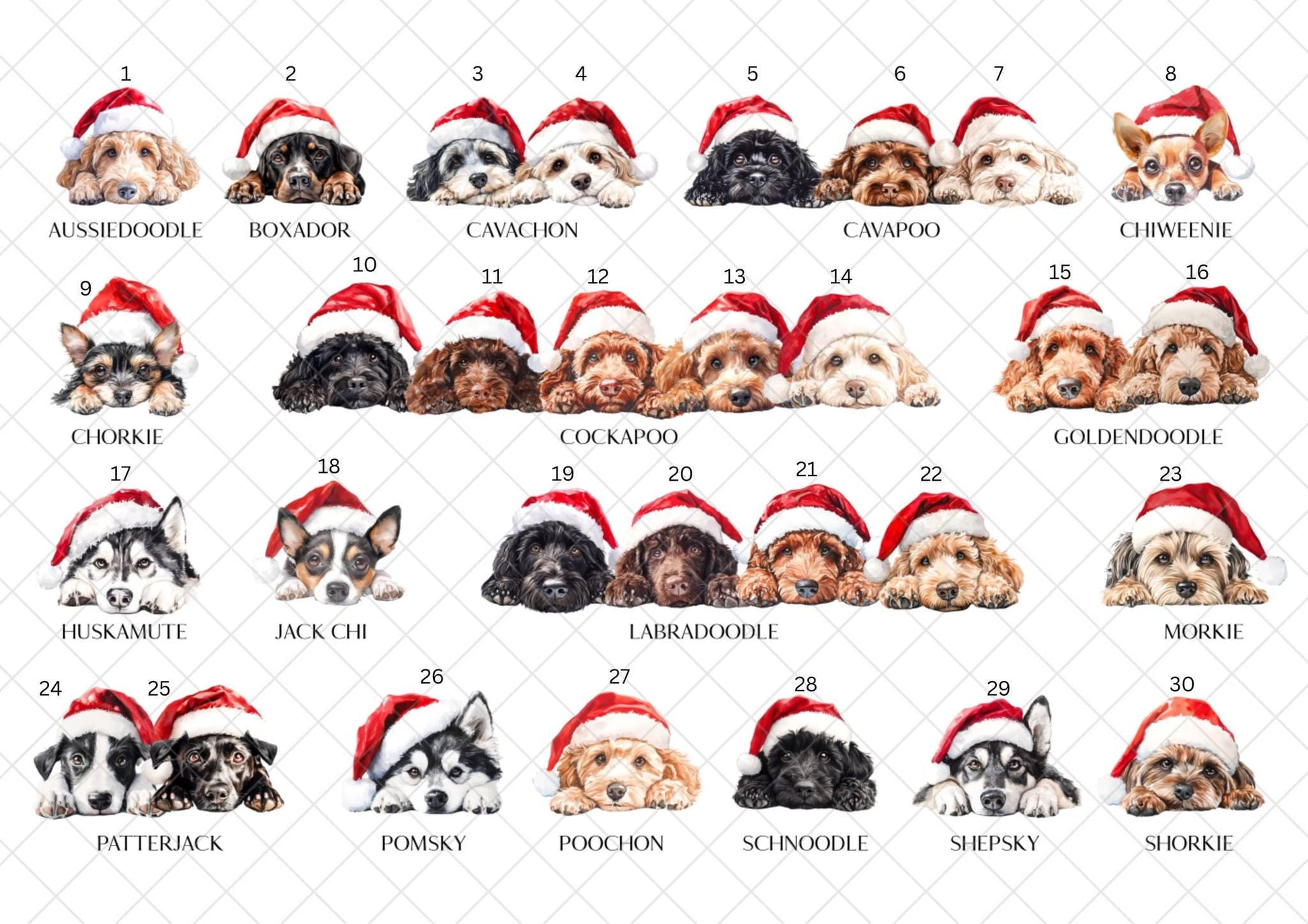 Dog Santa Sack, Christmas Present Sack, Personalised Stocking, Father Christmas Sack, Santa Present Sack, Lots of Different Breeds Available