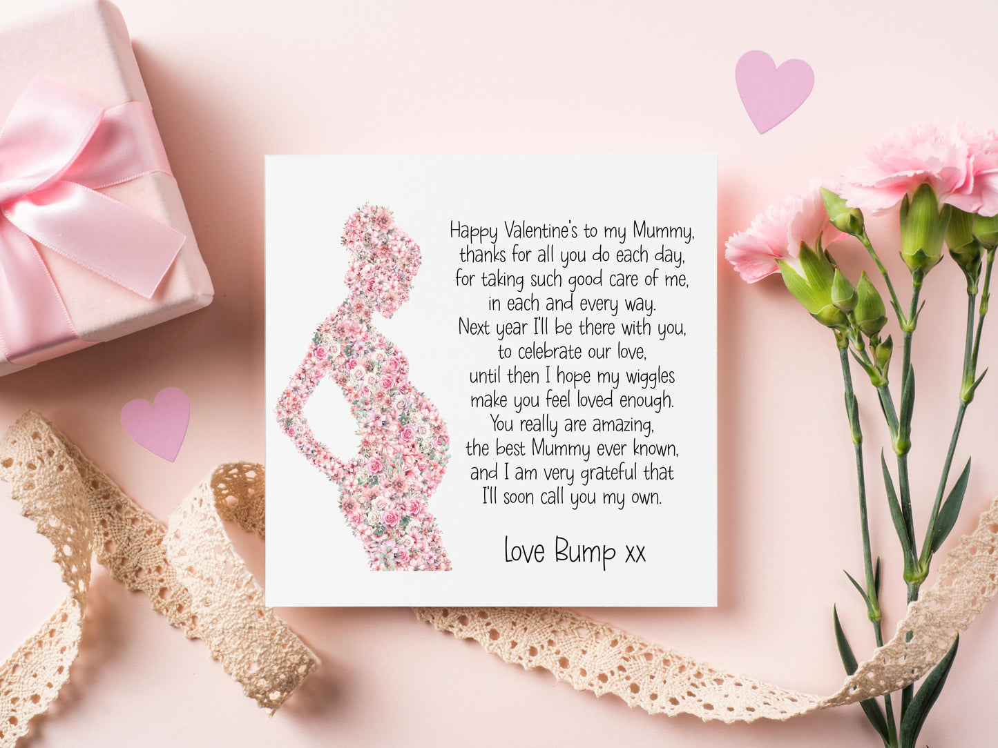 Valentine's Day Card From Bump, To Mummy From The Bump, Valentine's Card For Mummy.