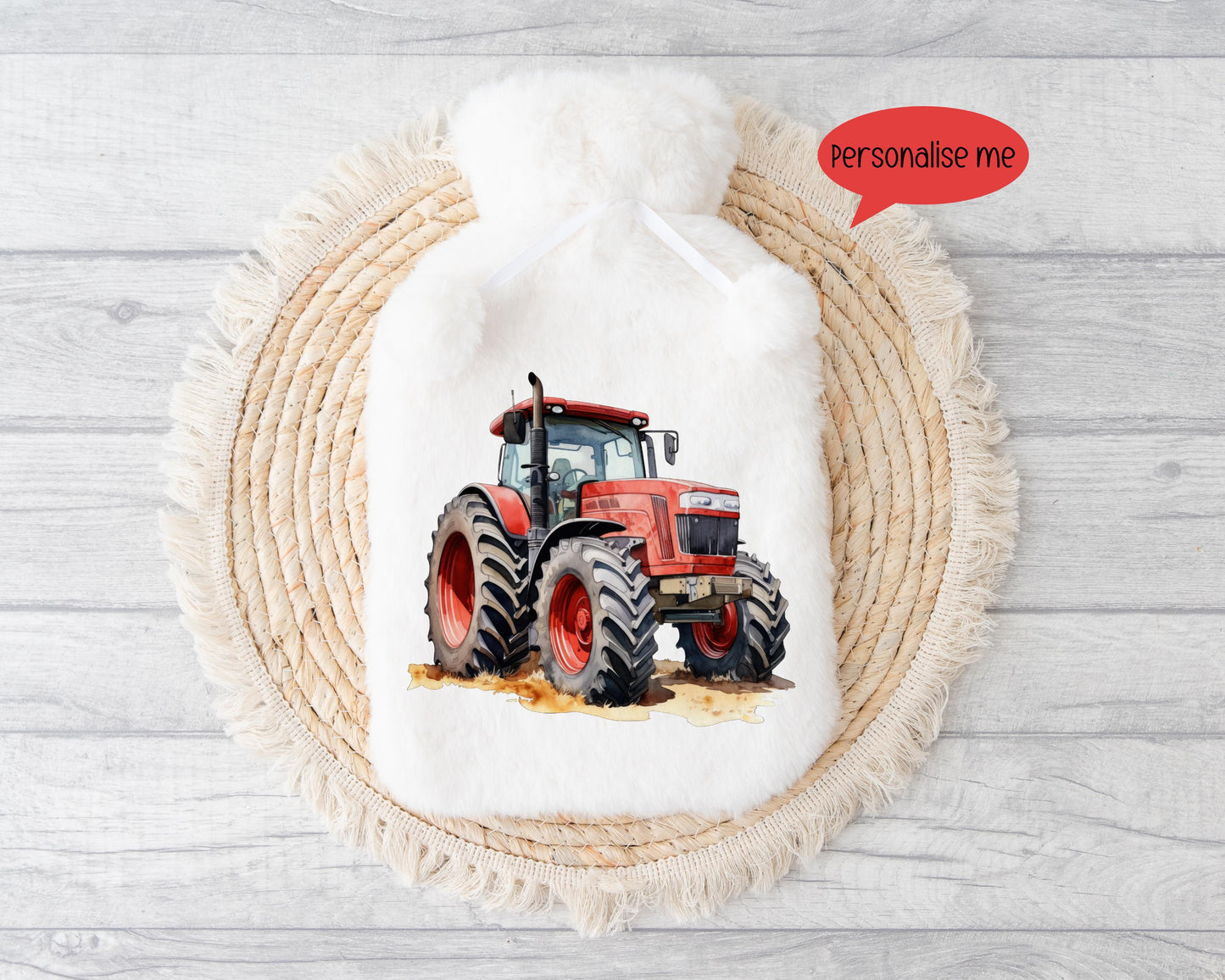 Tractor Hot Water Bottle, Tractor Gift, Personalised Hot Water Bottle, Christmas Gift Boys, Xmas Gift For Grandson, Grampy Gifts
