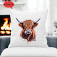 Highland Cow Cushion Gift, Personalised Highland Cow Cushion Gift, Friend Gift, Highland Cow